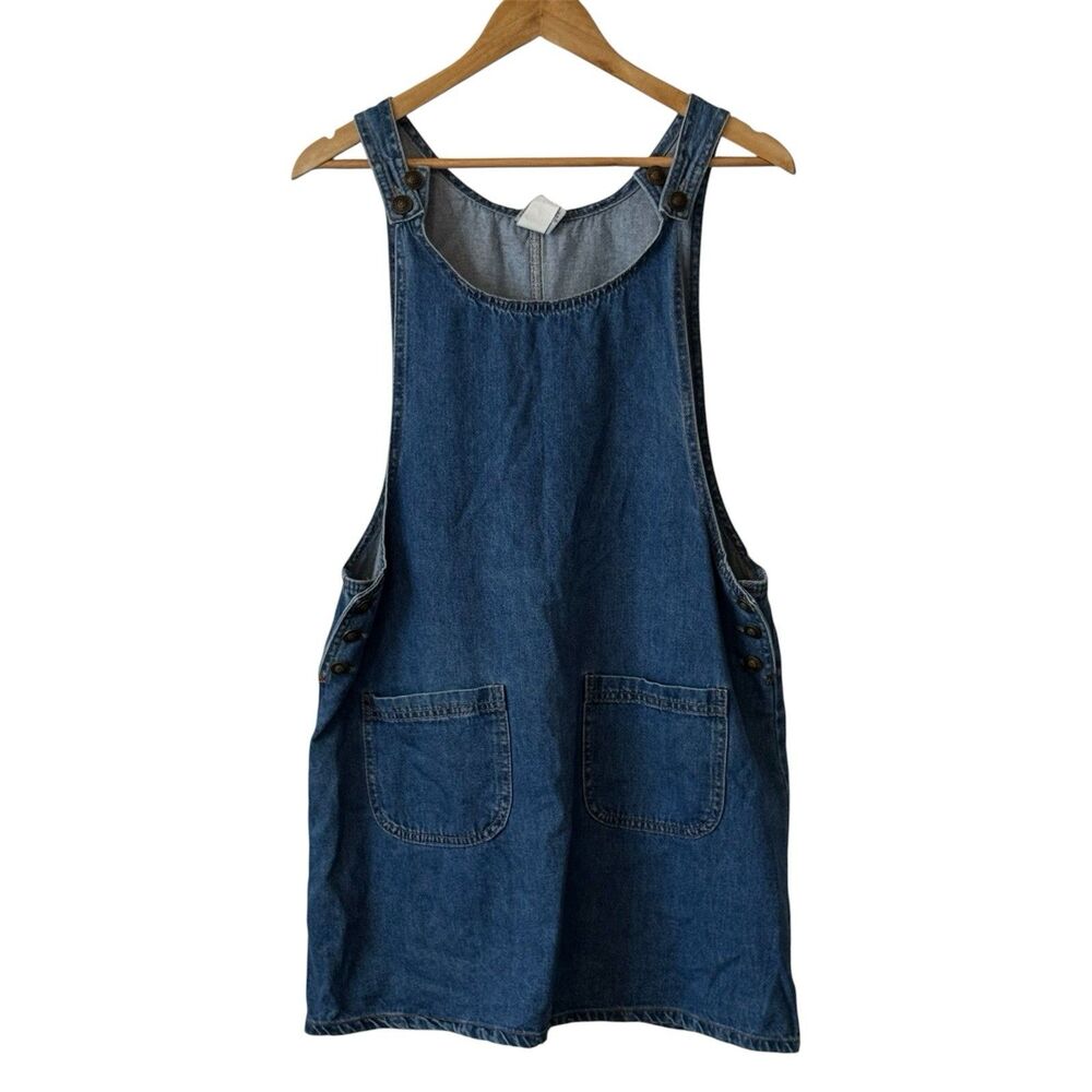 Vintage 90s Big Time USA Denim Pinafore Jumper Dress Size XL Made in USA